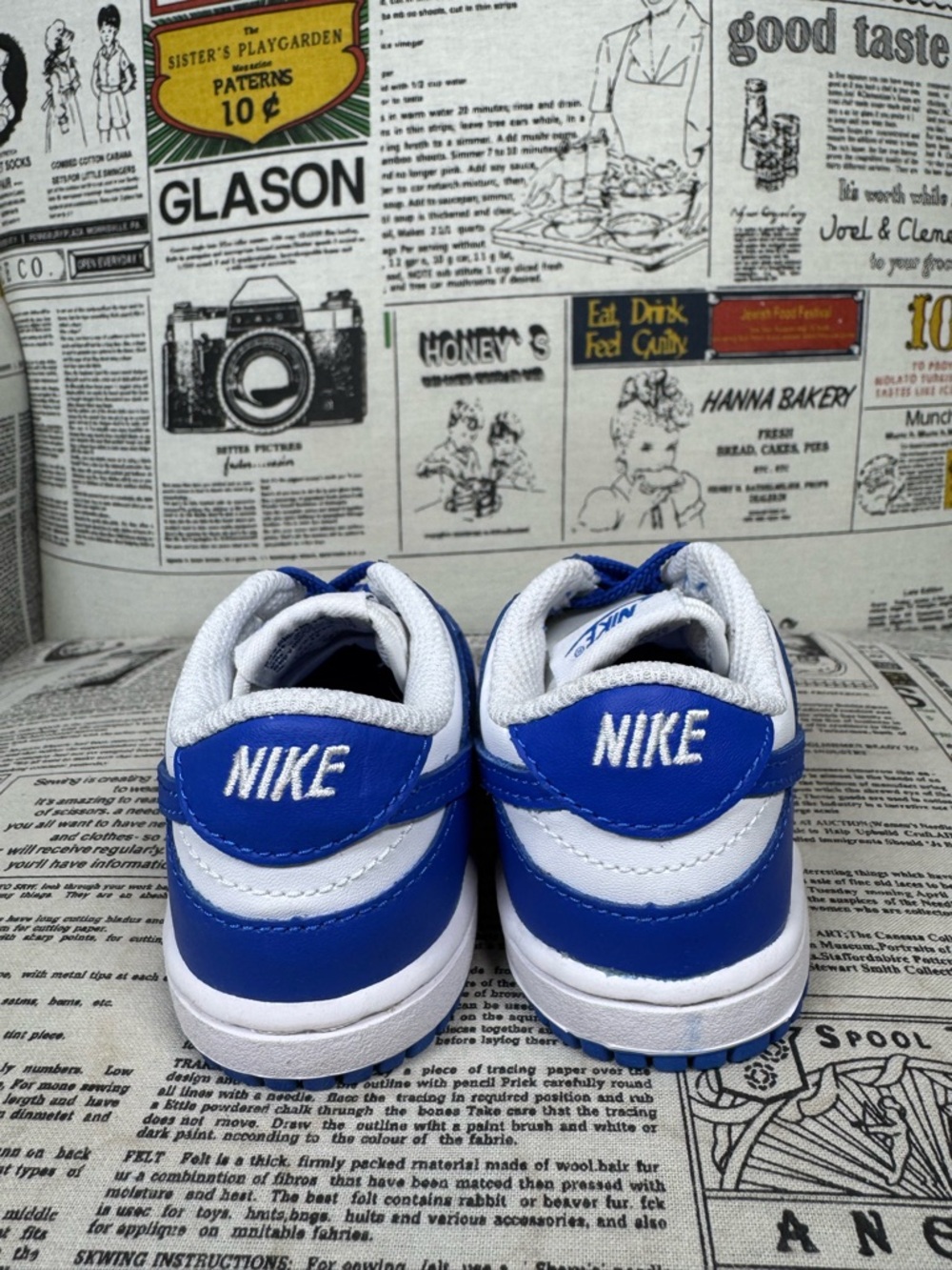 Nike Kids Royal Blue and White Low-Top Sneakers - Picture 4 of 6